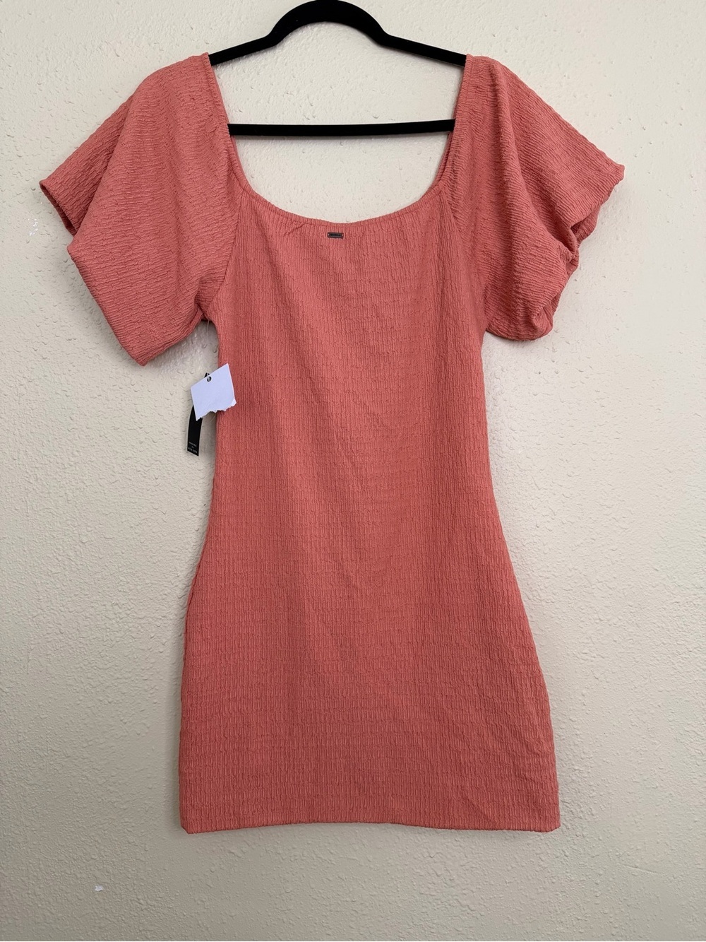 NEW | O'Neill | Coral Pink Textured Mini Dress - Size S - Picture 5 of 5